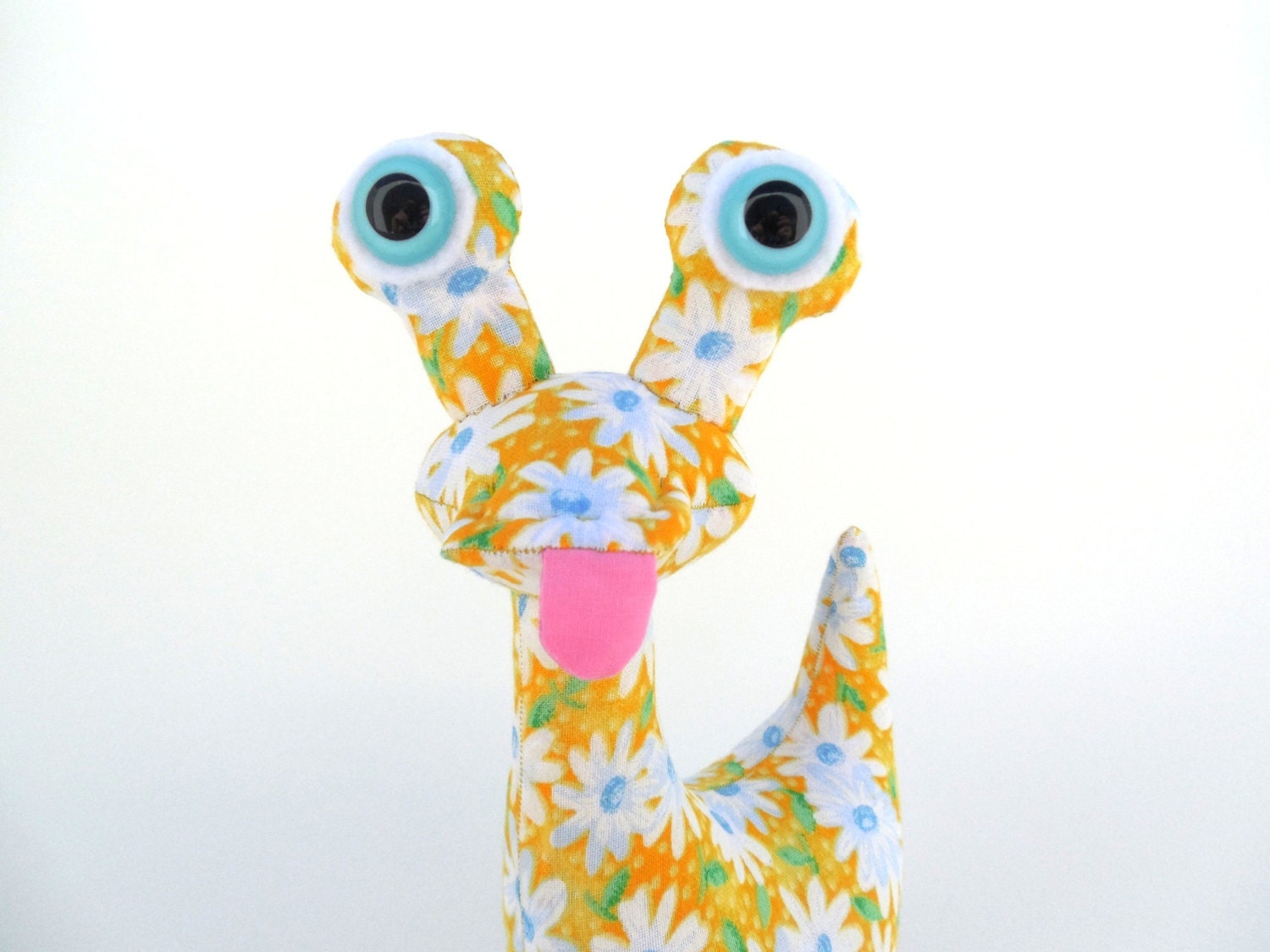 Cute Stuffed Animal, Daisy Print Monster Toy by Adopt an Alien named Flower