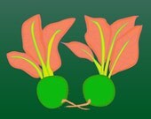 Radishes original illustration (digital) art print 16x20"