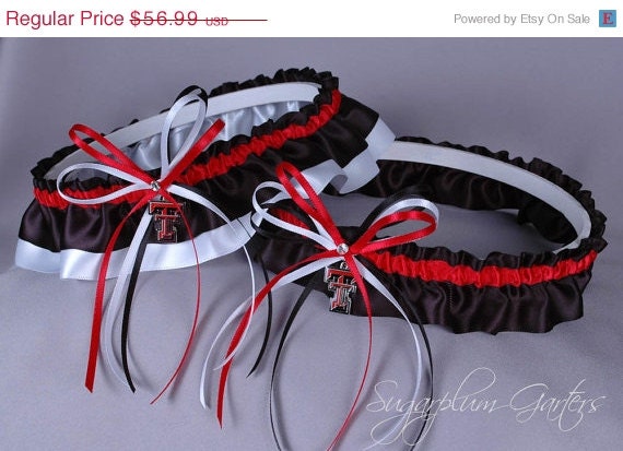 Spring Sale - Texas Tech University Red Raiders Wedding Garter Set