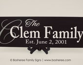 Personalized Family Name Sign with Monogram Painted custom Wood Sign -Wedding or Engagement Gift Idea - ETS-161