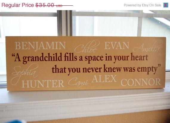 ON SALE Personalized Family Name Sign Grandparent Quote Sign with names- Perfect Gift Idea - ETS-23