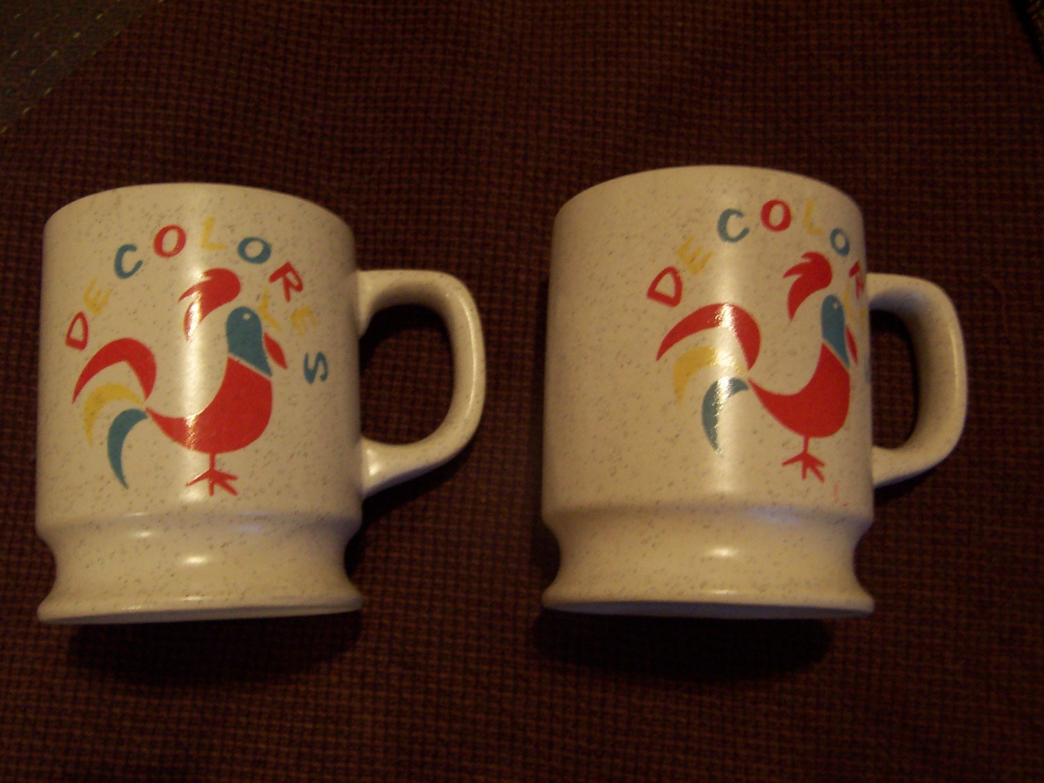 Two Decolores / De Colores Rooster Mugs