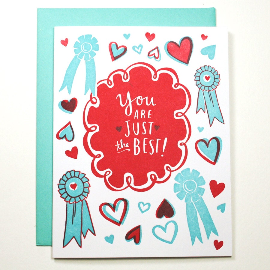 Just The Best Letterpress Card