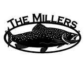 Custom Metal Trout Fish Sign (D 13)