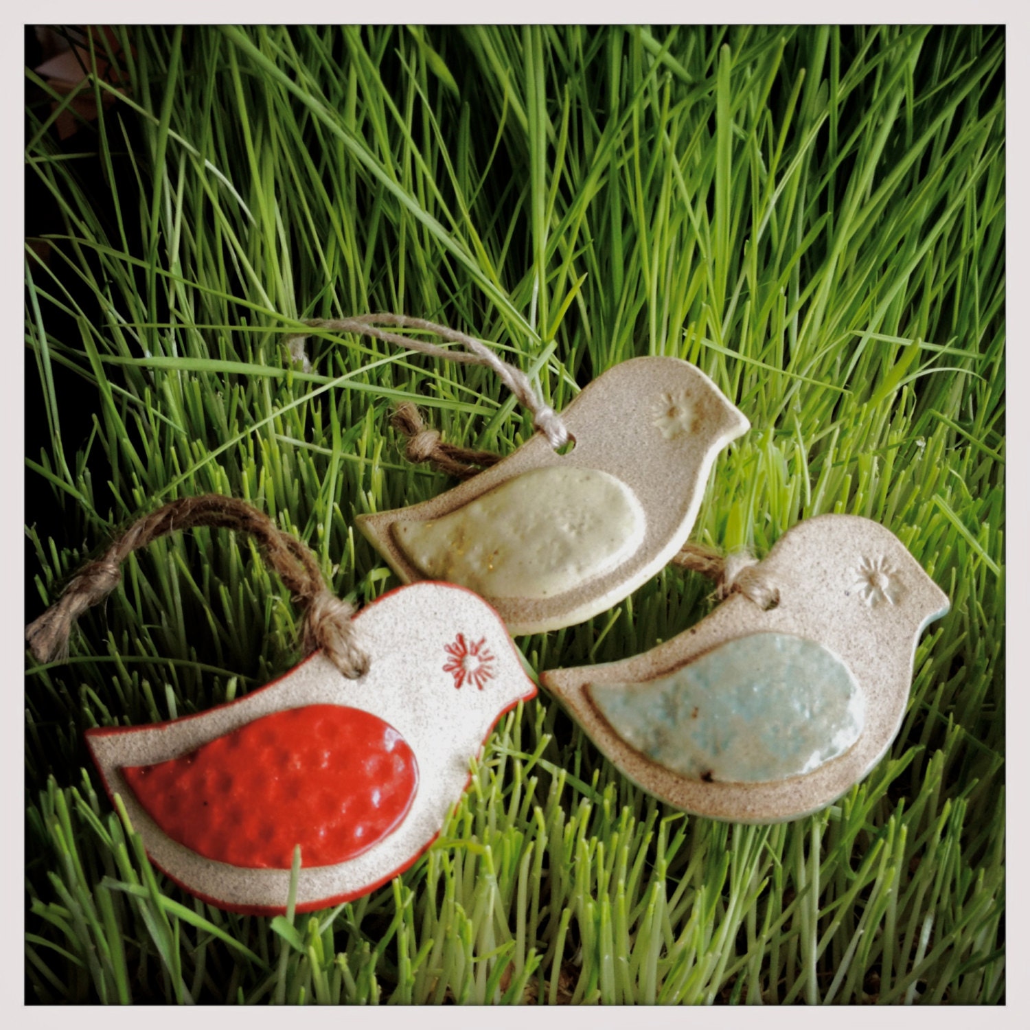 little birdie ornament - spring trio (3)