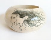 Wild Girl ceramic hand drawn bowl