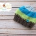 Stripe Beanie - Brown, Lime, Aqua, Silver Blue  - Ready To Ship