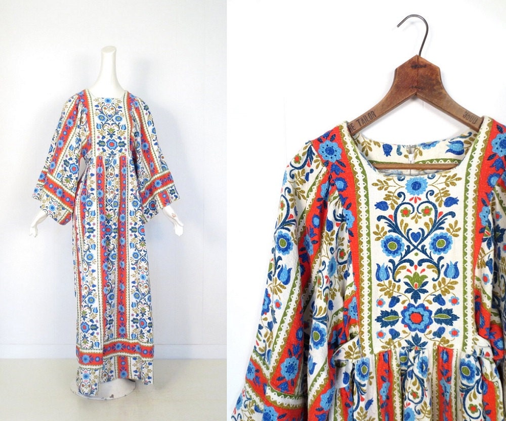 Vintage Maxi Dress / FREYA Dress / Folklore Dress / Medium M