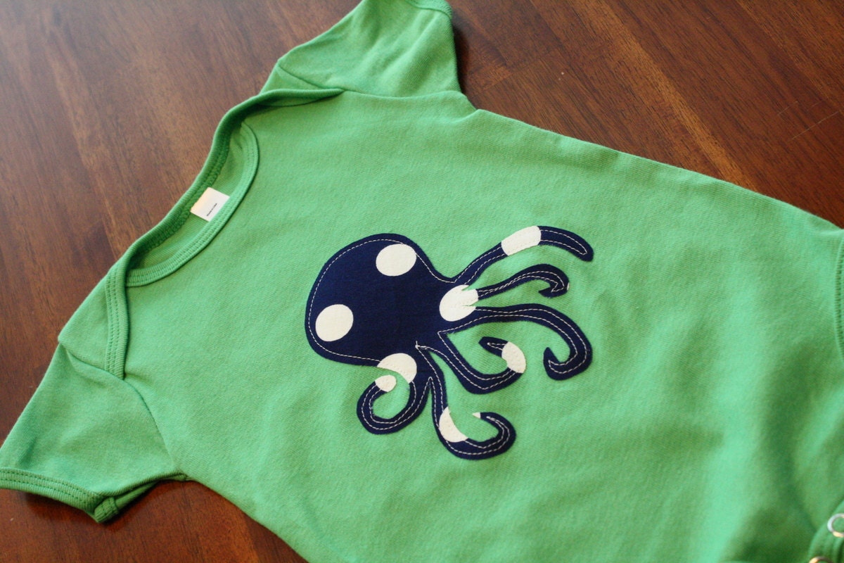 New Ollie the Octopus Green American Apparel Oneise - READY TO SHIP