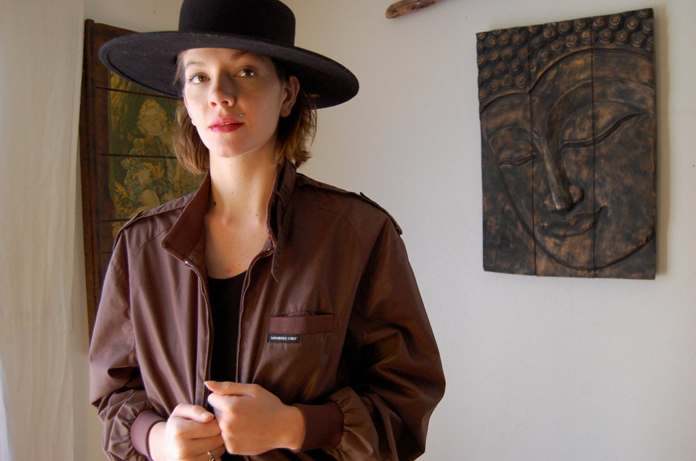 Members Only Jacket Vintage Dark Brown Authentic MEMBERS ONLY Indie Jacket (s m)