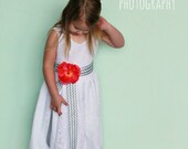 Lace Knit Dress - white lace and knit tankdress with flower belt - choose belt and flower- 6mo, 12mo, 18mo, 24mo, 2t, 3/4T, 5/6. 7/8, 9/10