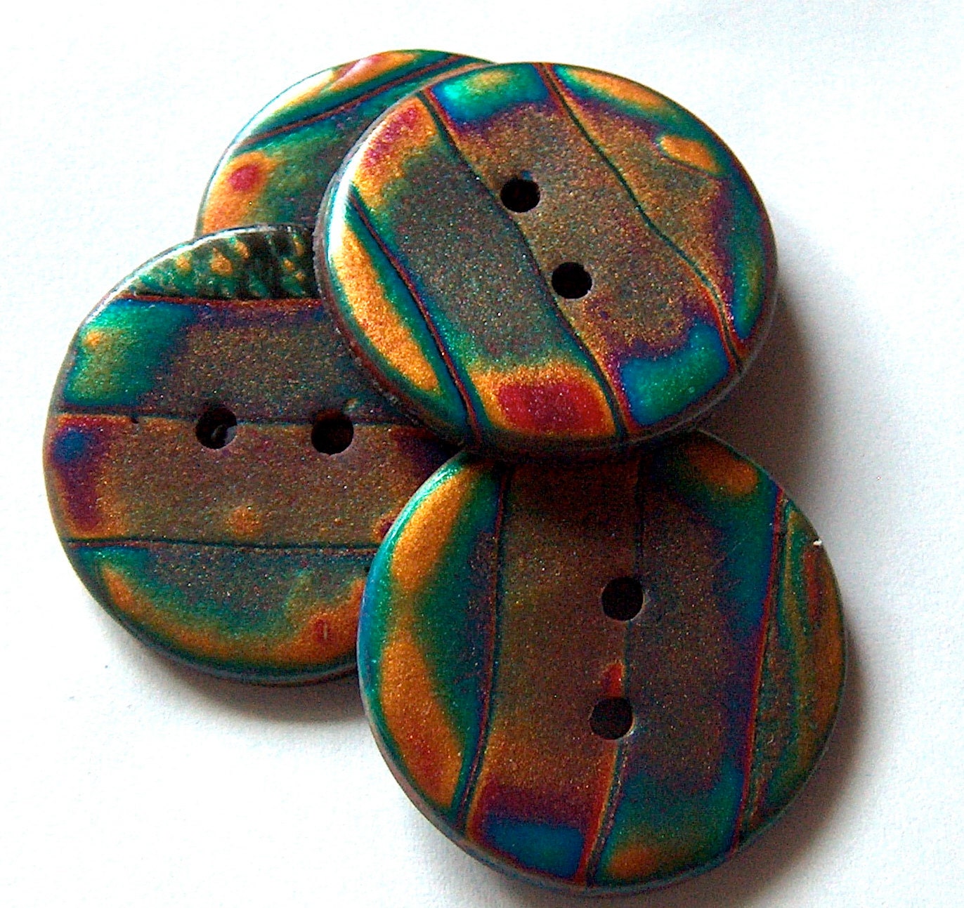 Aurora Borealis Large Buttons - Sewing Buttons -  Handcrafted No.187
