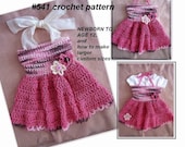 CROCHET PATTERN, Baby Dress - Girls Dress - newborn to age 12 and larger - Tube Top Dress, number 541