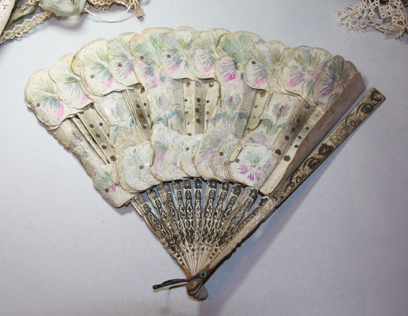 Victorian Paper Fan Detailed and Lovely