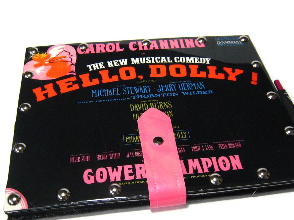 iPad Case Real Leather upcycled from actual salvaged vintage Hello Dolly record album cover