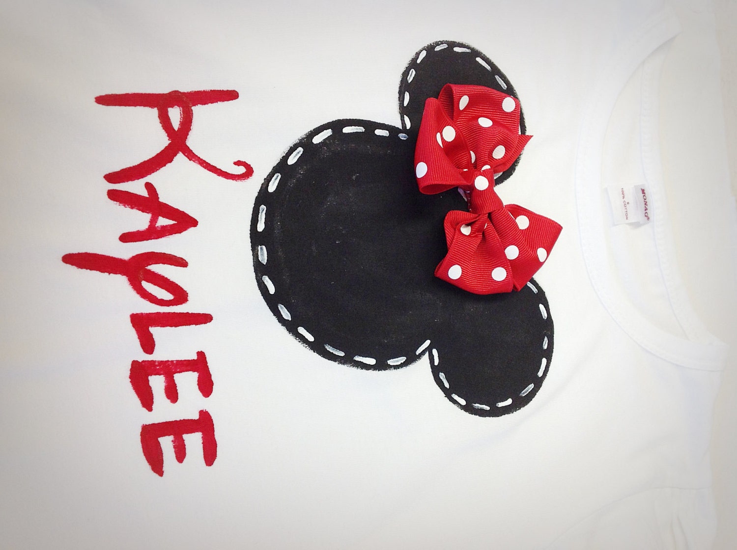 personalized onesie or toddler shirt for boy or girl, short sleeved, mouse silhouette
