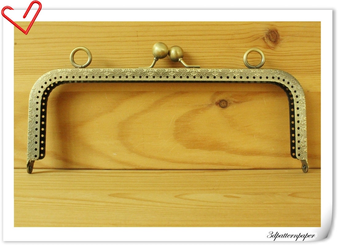 20.5cmx 8cm anti bronze purse frame with chain rings  P32