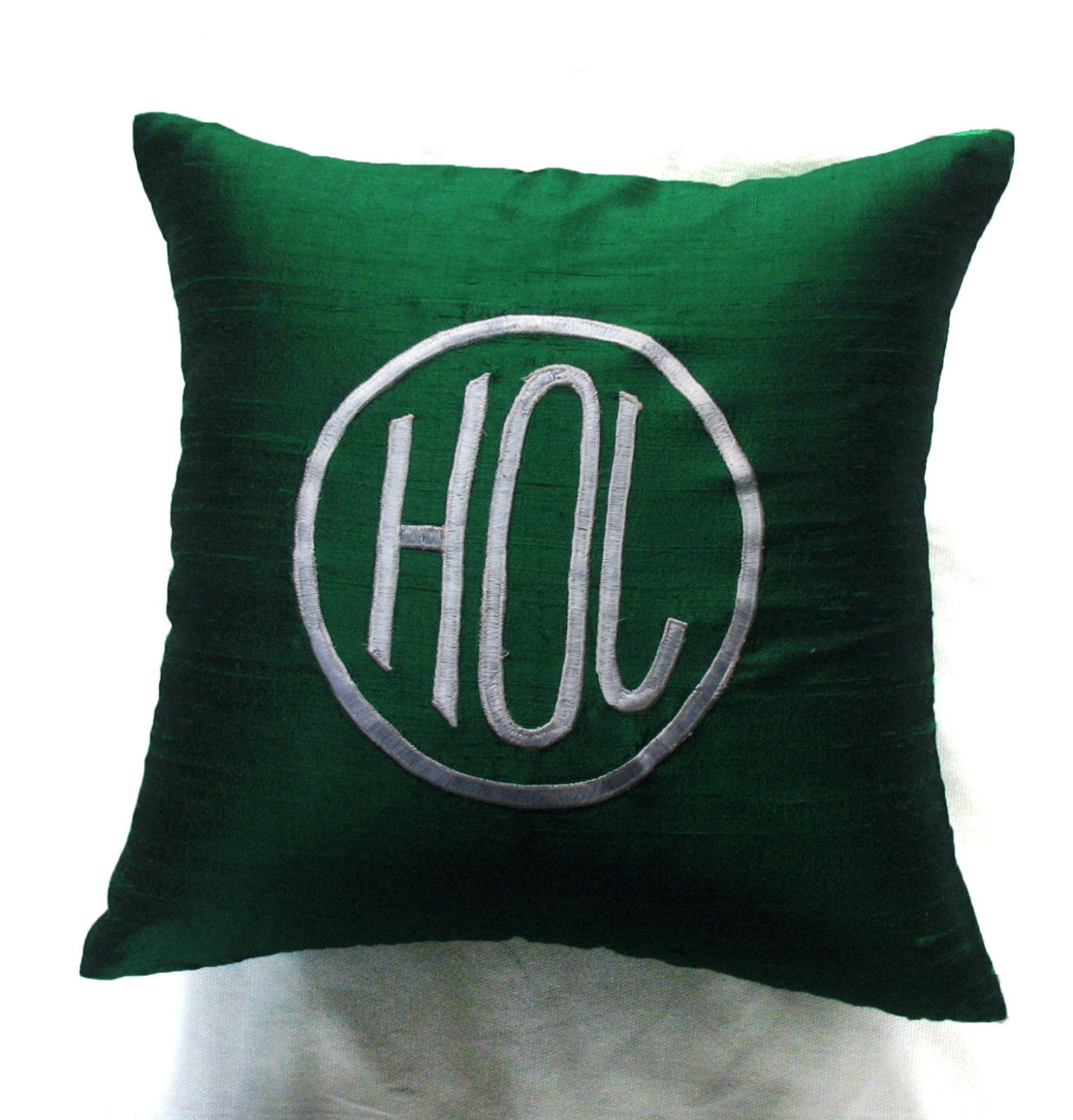 Circle Monogram pillow custom made 16 inch pillow in the color and fabric of your choice.