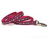 pink and black argyle leash (3/4 inch)