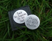 MyBella Custom Golf Ball Markers Set of Two Aluminum and/or Copper  with Golf Ball Marker Holder