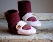 Baby Girl Slippers, Wool Toddler Shoes, Eco Friendly, Size 0-12, 6-18, 12-24 months, Harvest Jane
