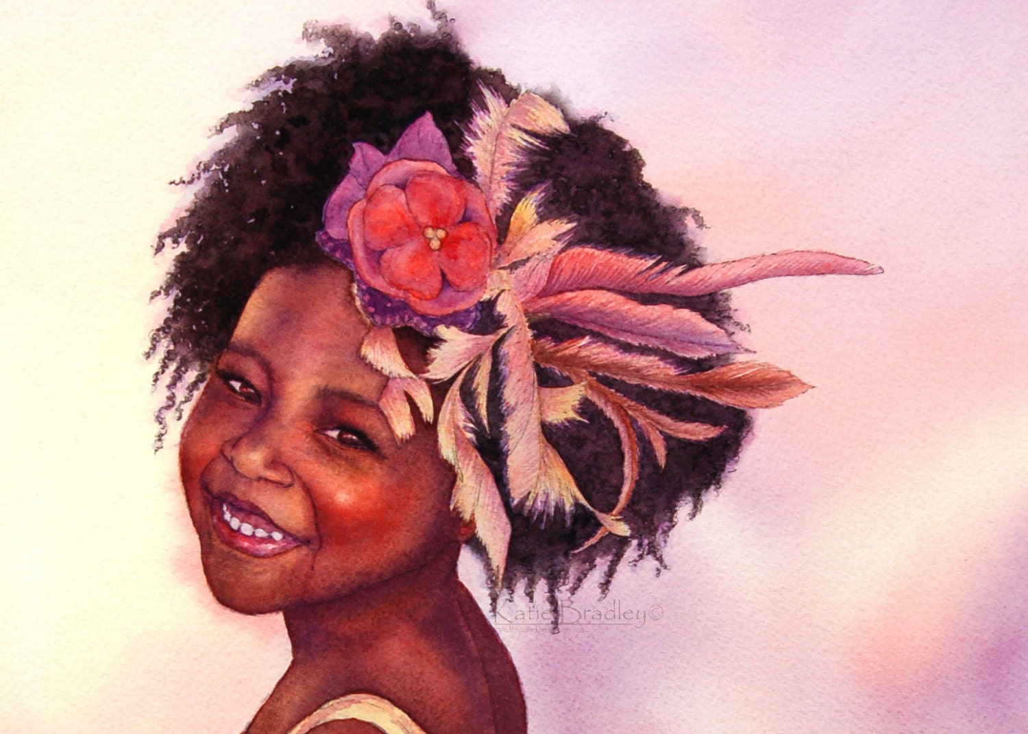 NEW Sweet Boo 5x7 African American art print - MossyRockDesigns