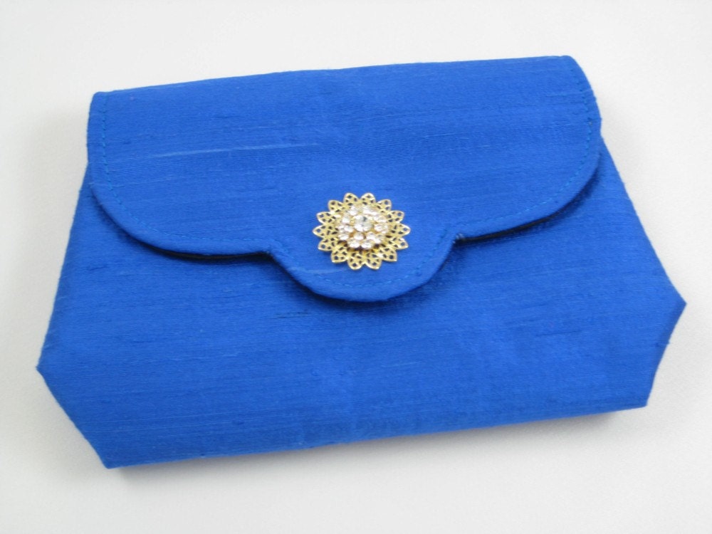 Natural Silk and Swarovski Brooch