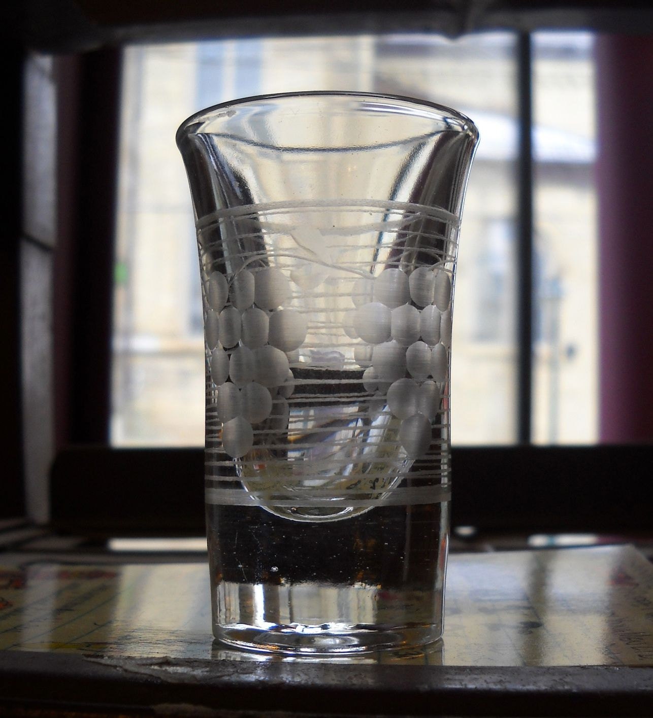 Set of 6 Shot Glasses with Grape Pattern