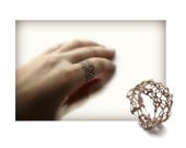 Knit Jewelry, Knit Ring Hand Knit Wire Rose Gold Ring