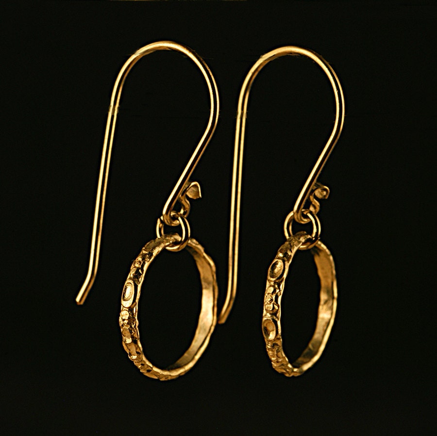 Historic Replica Small Venetian Renaissance Style Hand Forged Hoop Earrings