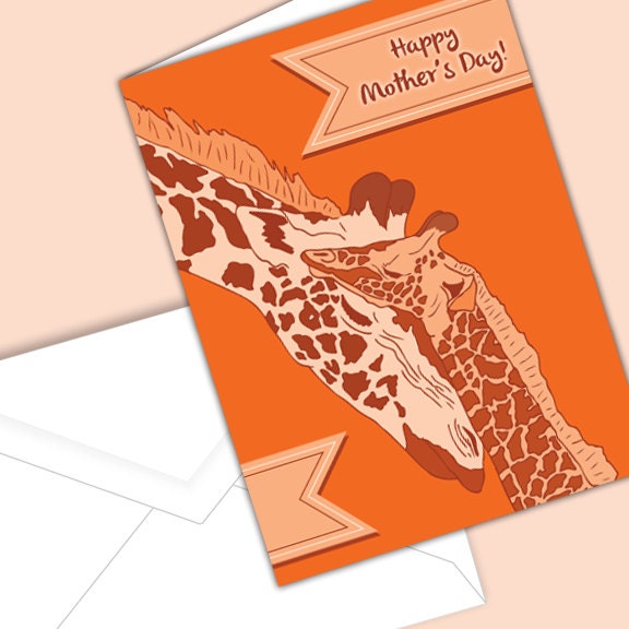 Giraffe Printable Mother's Day Card