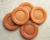 LArGE vintage buttons Rust Orange Swirlbacks 1 1/4" x5