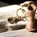 Miniature Boot Keychain Tan Color Leather