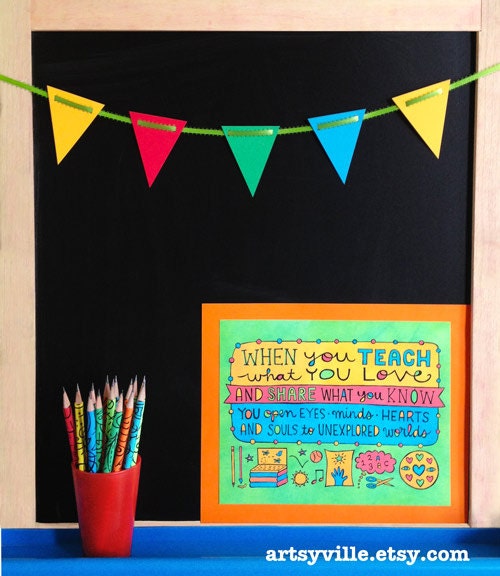 Teach What You Love (5x7 doodle print)