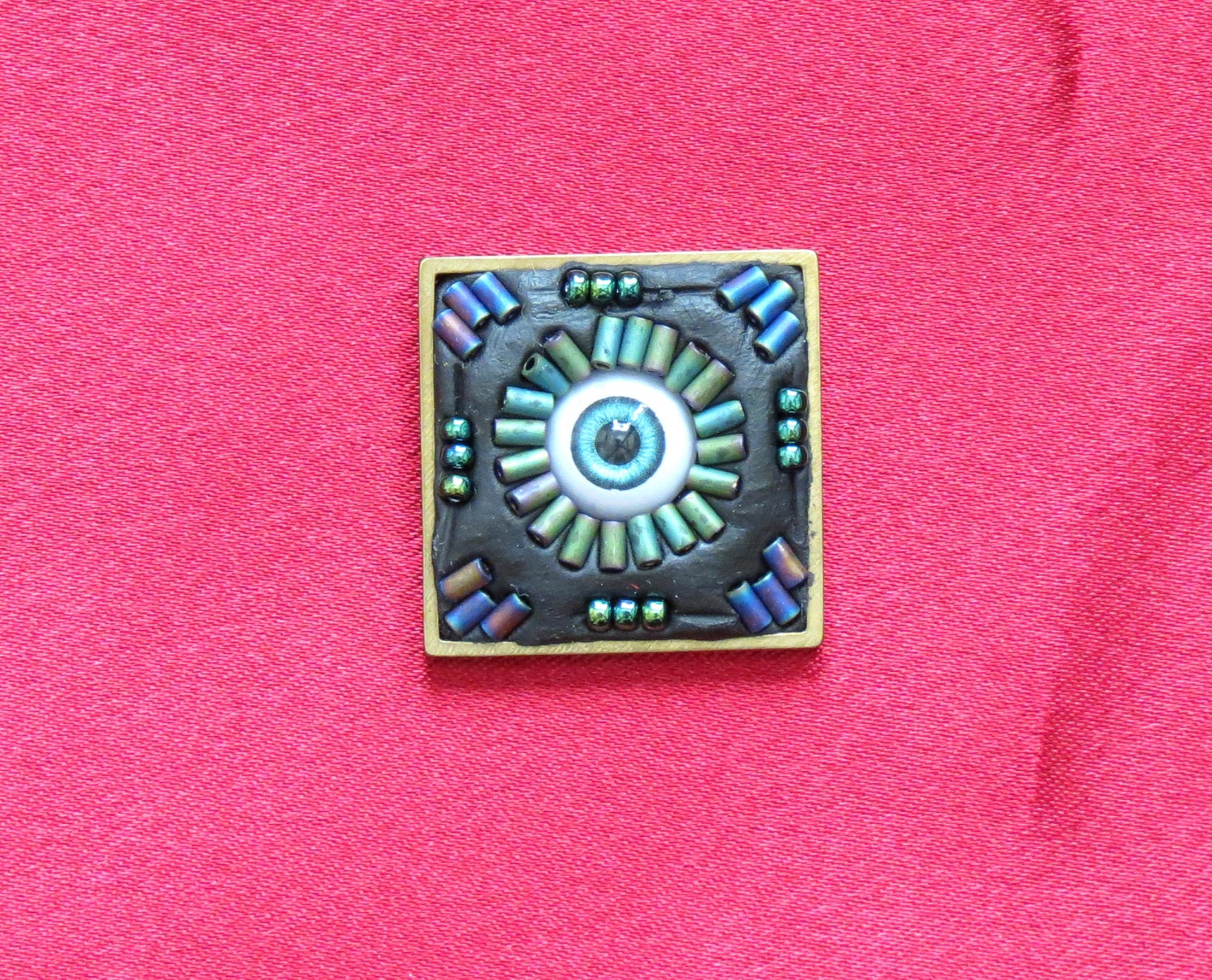 protective eye beaded Crystal Clay Mosaic Tiles / Cabs Unique