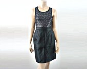 TINA French Vintage 80s Black Leather Pencil Skirt