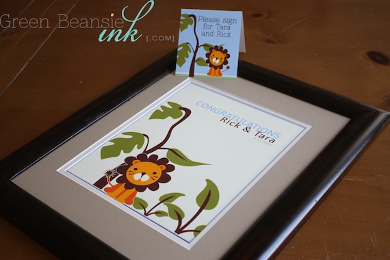 JUNGLE LION Baby Shower Printable Welcome / Congrats Sign Il_570xn