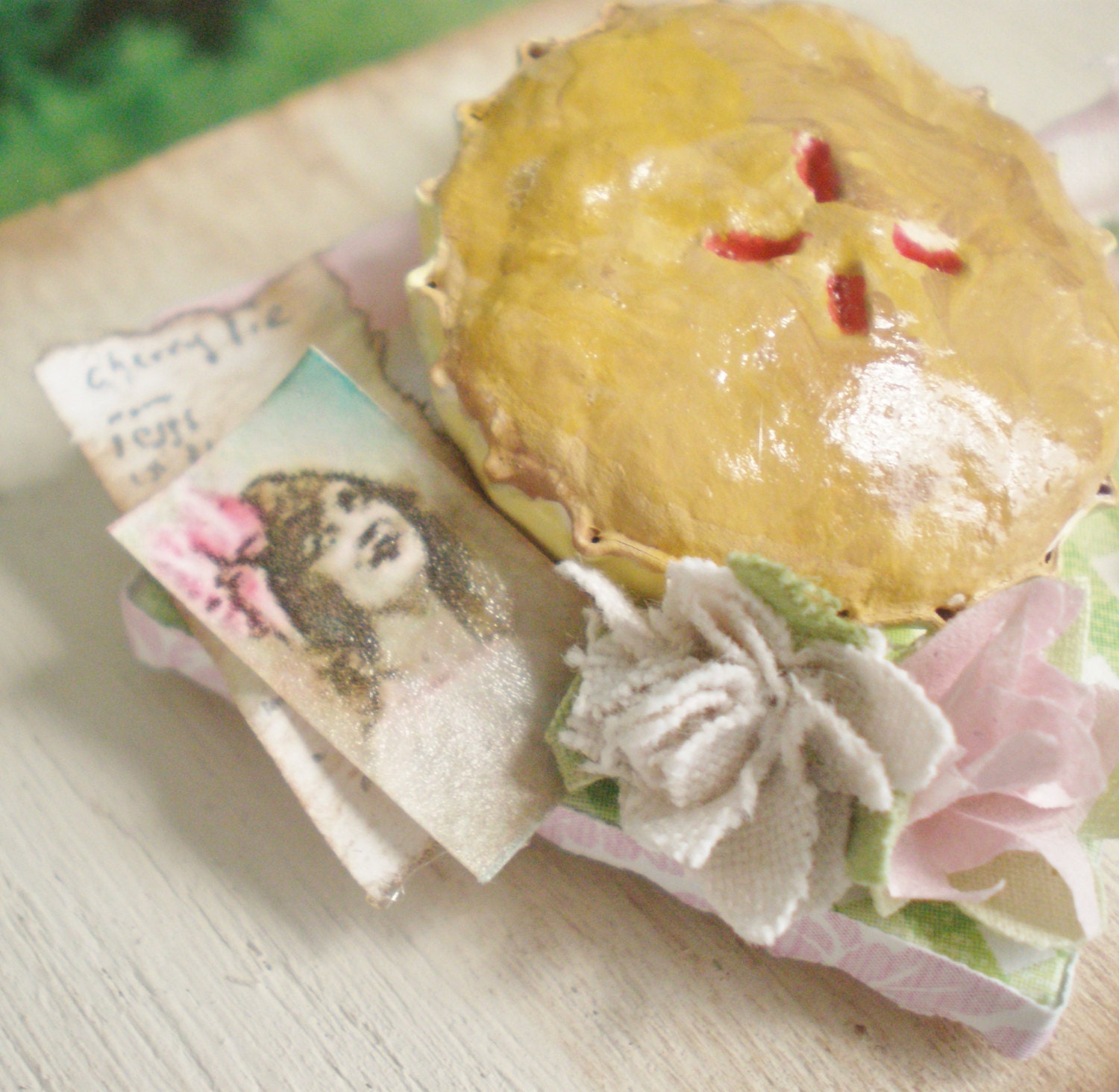 Homemade Cherry Pie Dollhouse Miniature Dessert