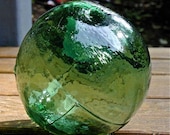 Glass Fishing Float Collectible, Green Sea 3 PC, Nautical Decor, Ocean Decor, Antique, Fishing Decor, Coastal Cottage, Beach Cottage Decor