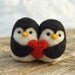Needle Felted Penguin - Love Birds