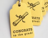 Graduation Tags Congrats to the Grad Diploma - Set of 8 - Custom Colors Available - Graduation Party Favor Tags Il_170x135