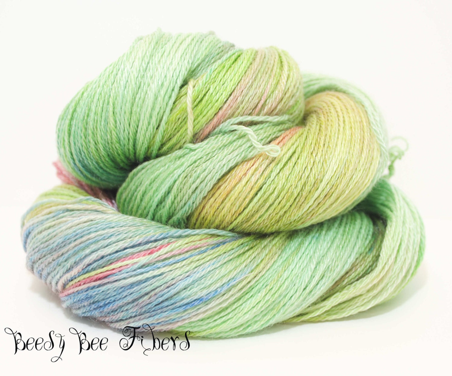 Hand Dyed Sock Yarn Fingering Weight - 430 yards approx. SW Merino/Tencel knitting, crocheting, weaving  - BOSQUE VERDE