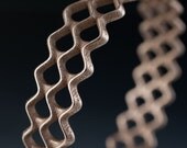 Lattice Bracelet - Bronze Infused Stainless Steel Bracelet Bangle 3D Printed Woven Design