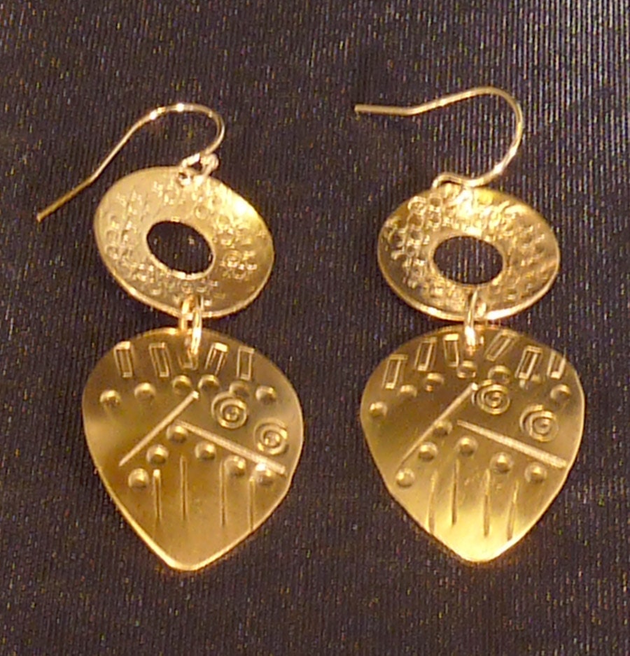 Brass Shield Earrings