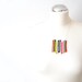 crochet colorful textile necklace with multi colored lines from cotton and sterling silver chain - crazy stripes in boho style, gift for her