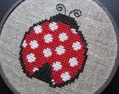 Ladybug modern cross stitch