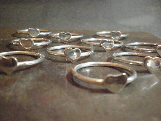 Sterling silver little heart ring- size made to order