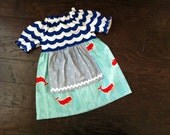 Sail Away Collection.... Whales Tale Apron Dress ... sizes 3m to 6y available
