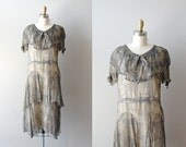 20s dress / 1920s dress / IllustrÃ© Feuille chiffon dress - DearGolden