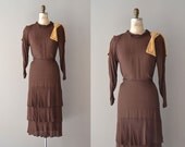 1930s dress / silk 30s dress / 42nd Parallel dress
